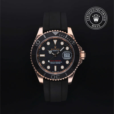 Rolex Certified Pre-owned Yacht-Master M126655-0002 front on black background