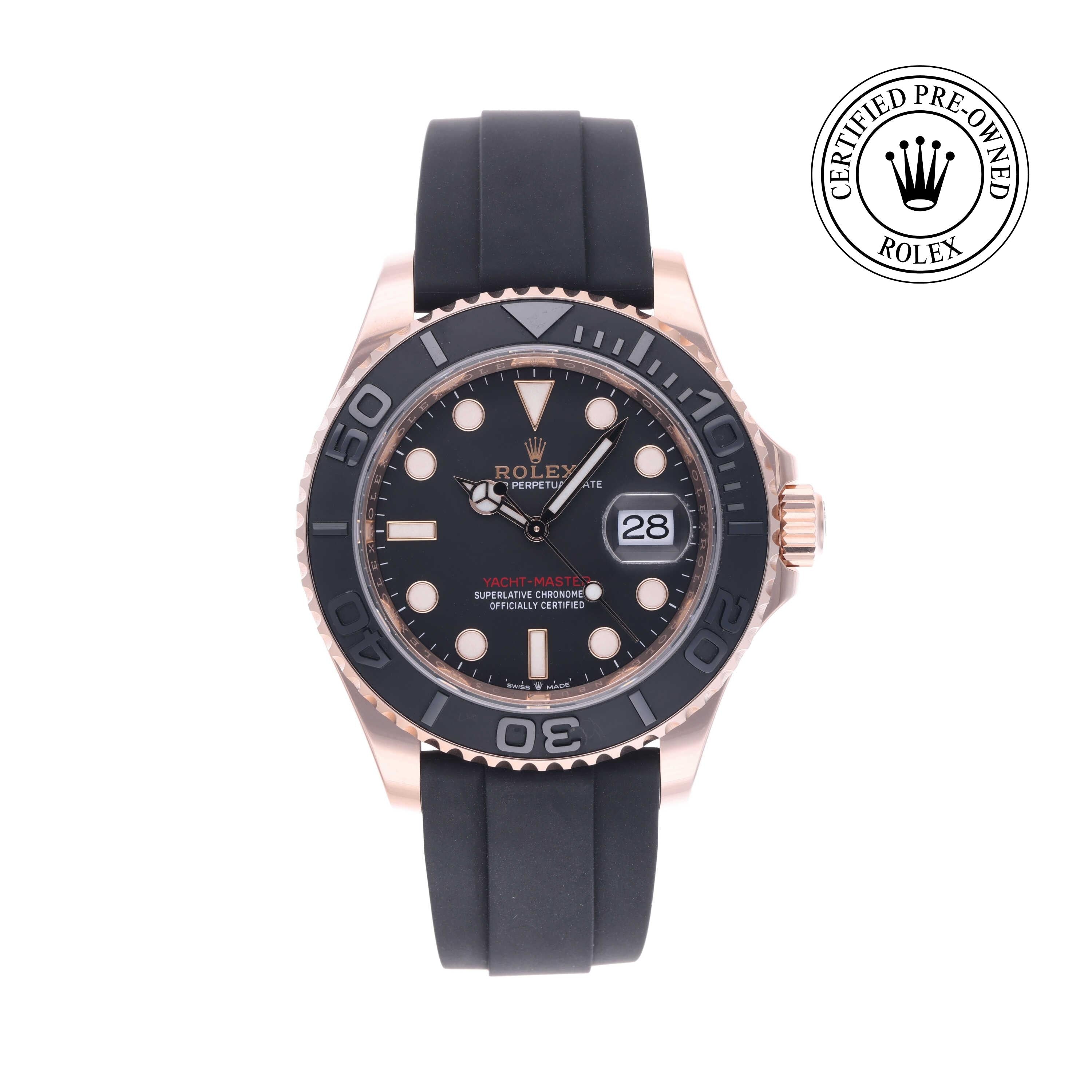 Rolex Certified Pre-owned Yacht-Master M126655-0002 front on white background