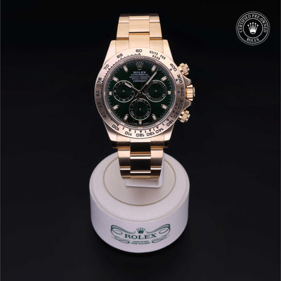 Rolex Certified Pre-owned Daytona M116508-0013 front on black background
