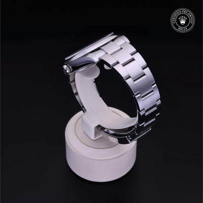 Rolex Certified Pre-owned Oyster Perpetual M124300-0004 front on black background