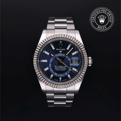 Rolex CPO Sky-Dweller M326934 front on white background