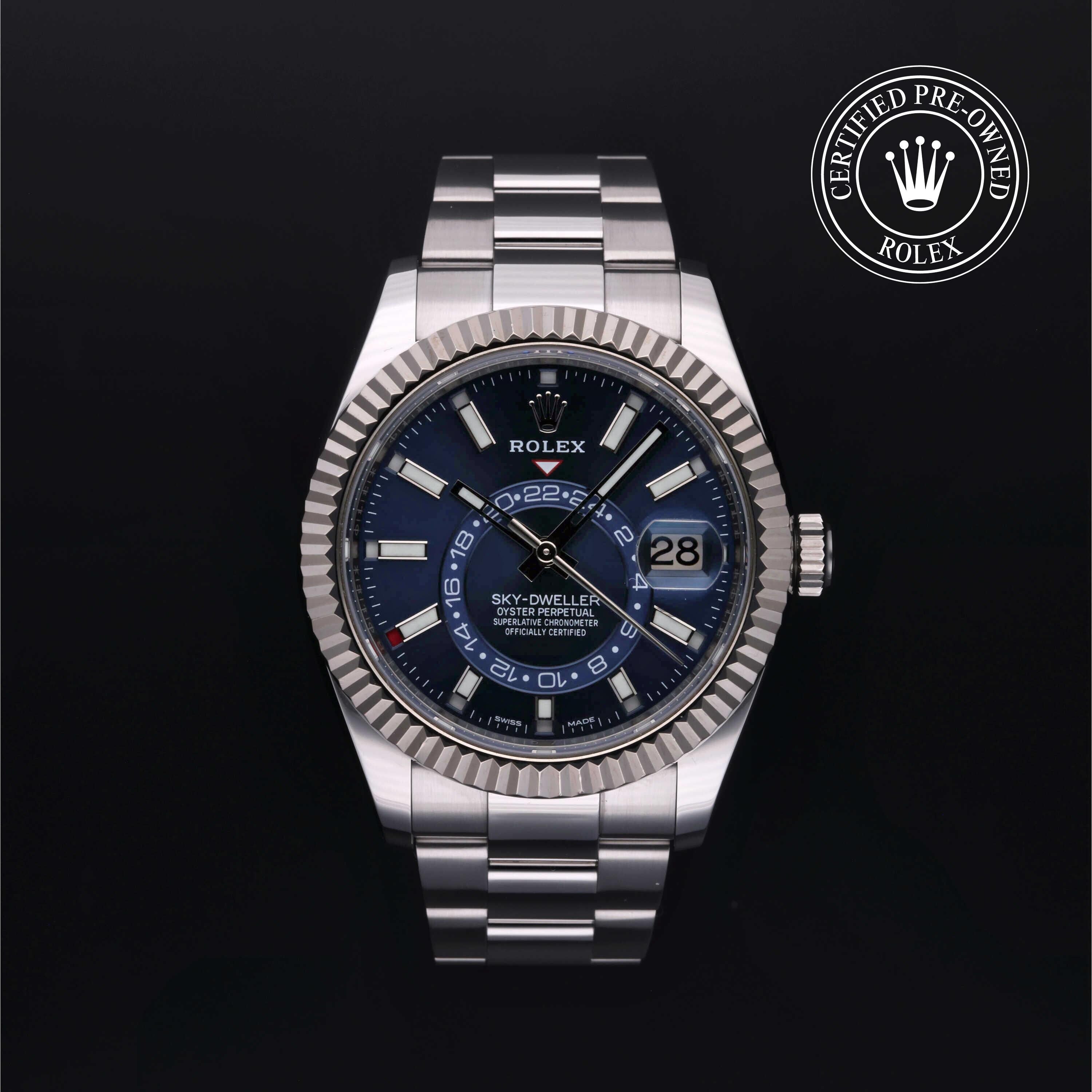 Rolex CPO Sky-Dweller M326934 front on white background