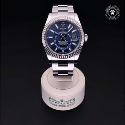 Rolex CPO Sky-Dweller M326934 front on white background