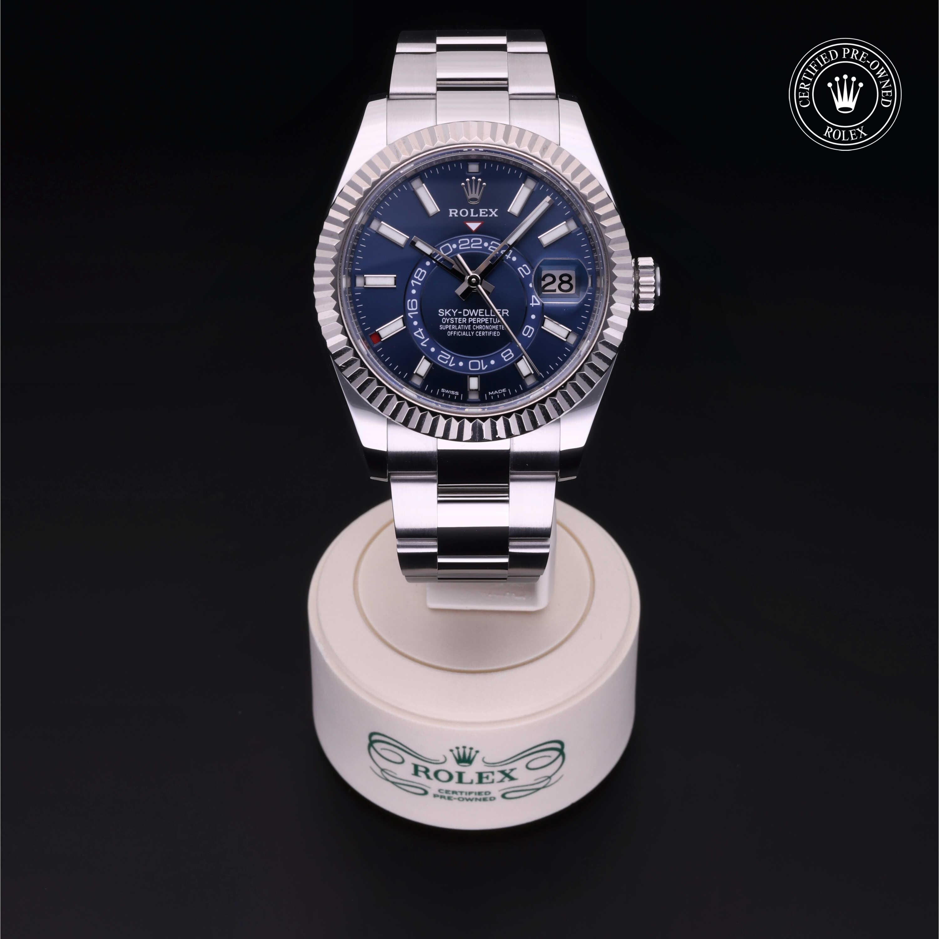 Rolex CPO Sky-Dweller M326934 front on white background