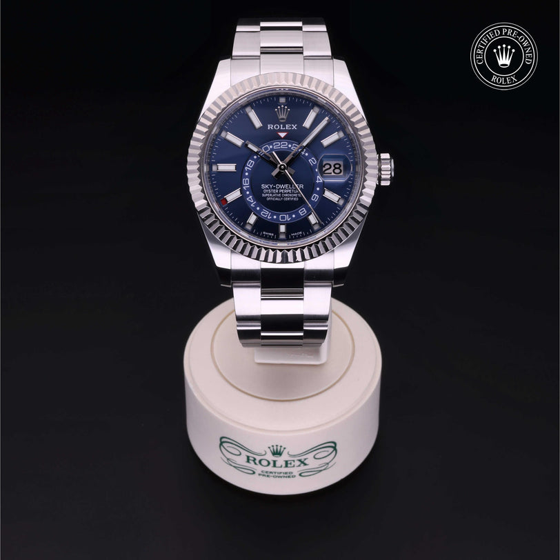 Rolex CPO Sky-Dweller M326934 front on white background