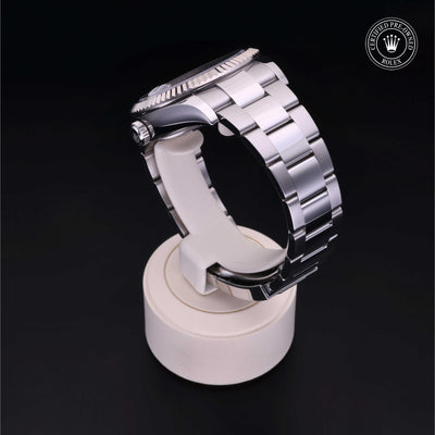 Rolex CPO Sky-Dweller M326934 front on white background