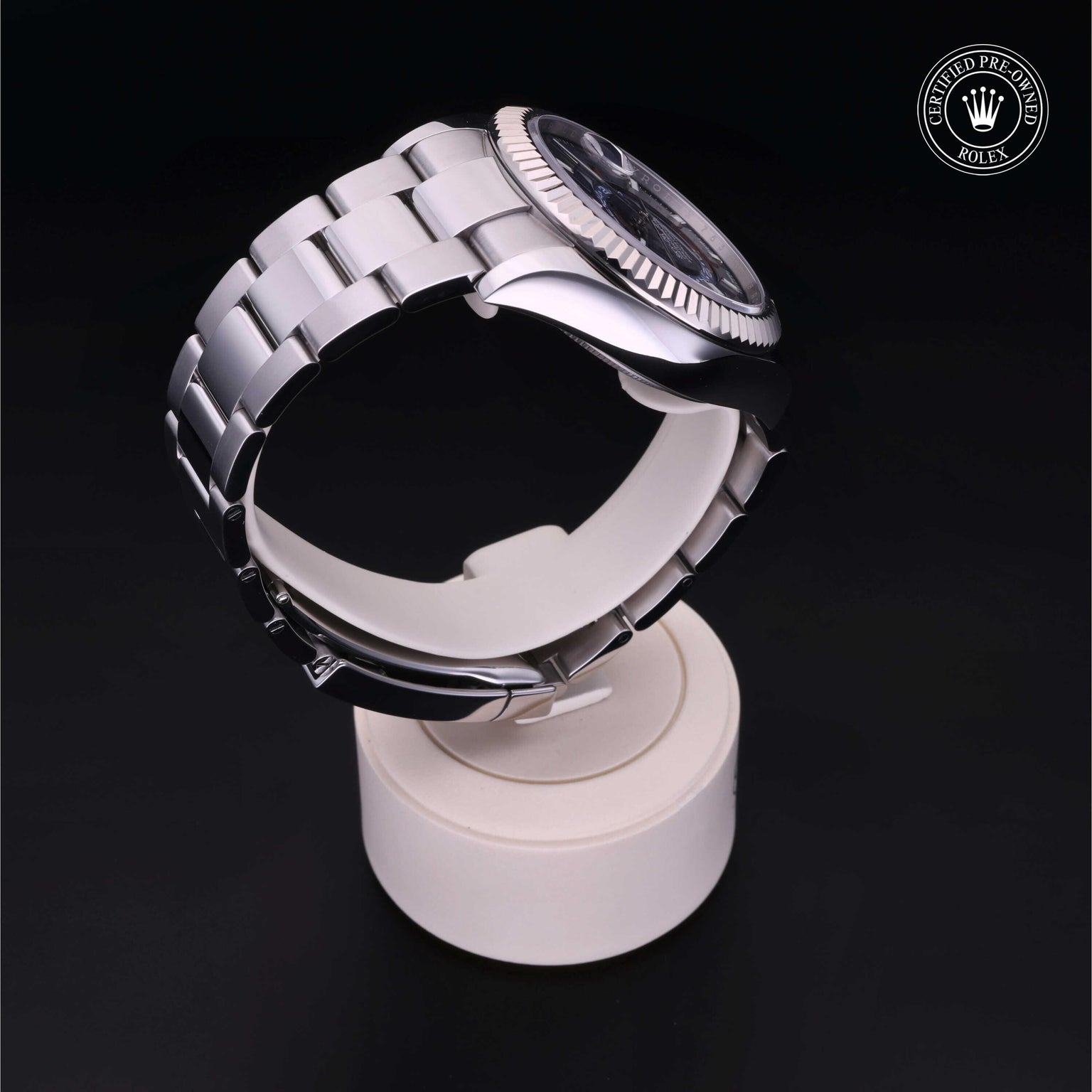 Rolex CPO Sky-Dweller M326934 front on white background