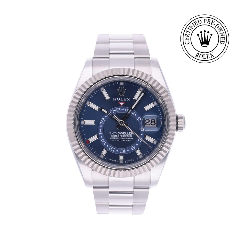 Rolex CPO Sky-Dweller M326934 front on white background