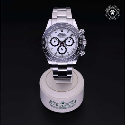 Rolex Certified Pre-owned Daytona M126500LN-0001 front on black background