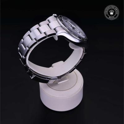 Rolex Certified Pre-owned Daytona M126500LN-0001 front on black background