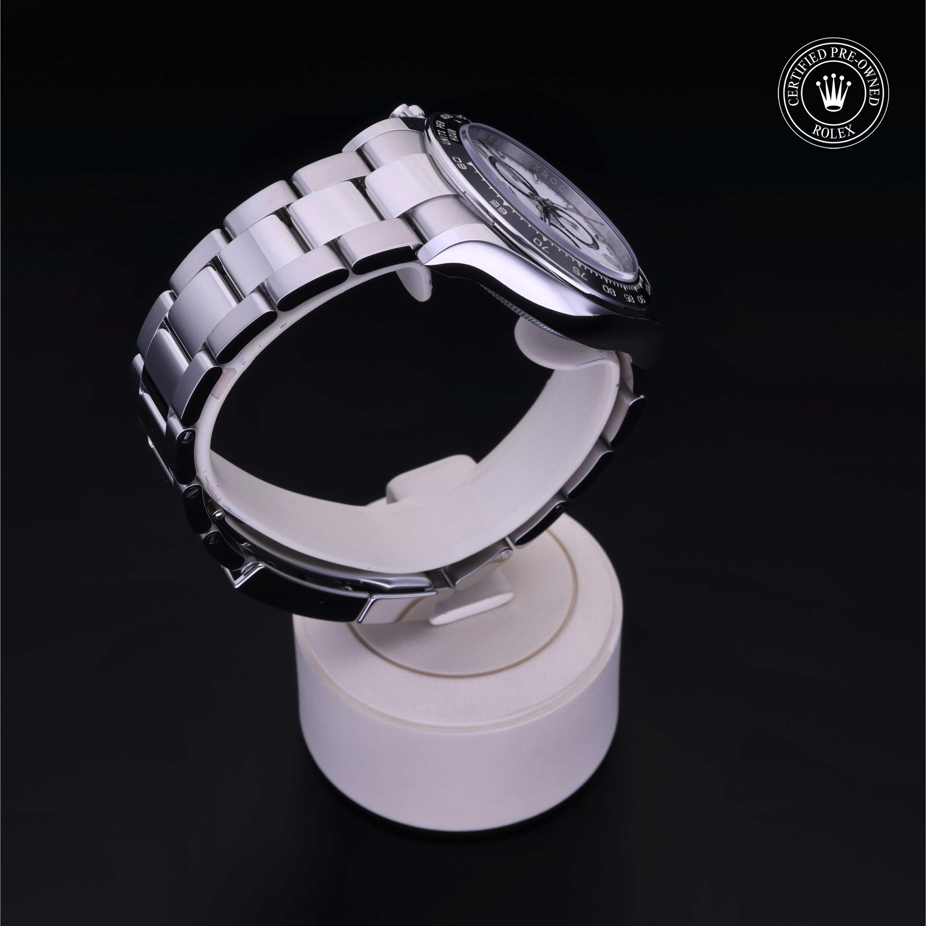 Rolex Certified Pre-owned Daytona M126500LN-0001 front on black background