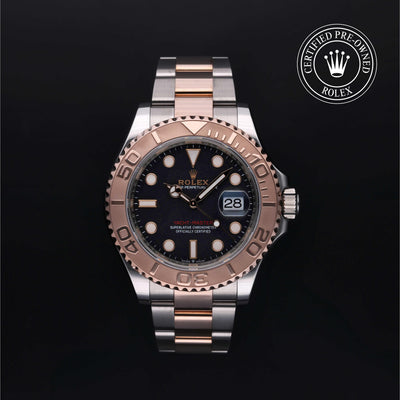 Rolex Certified Pre-owned Yacht-Master M126621-0002 front on black background