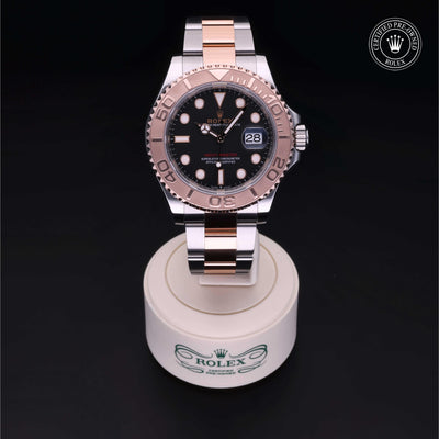 Rolex Certified Pre-owned Yacht-Master M126621-0002 front on black background
