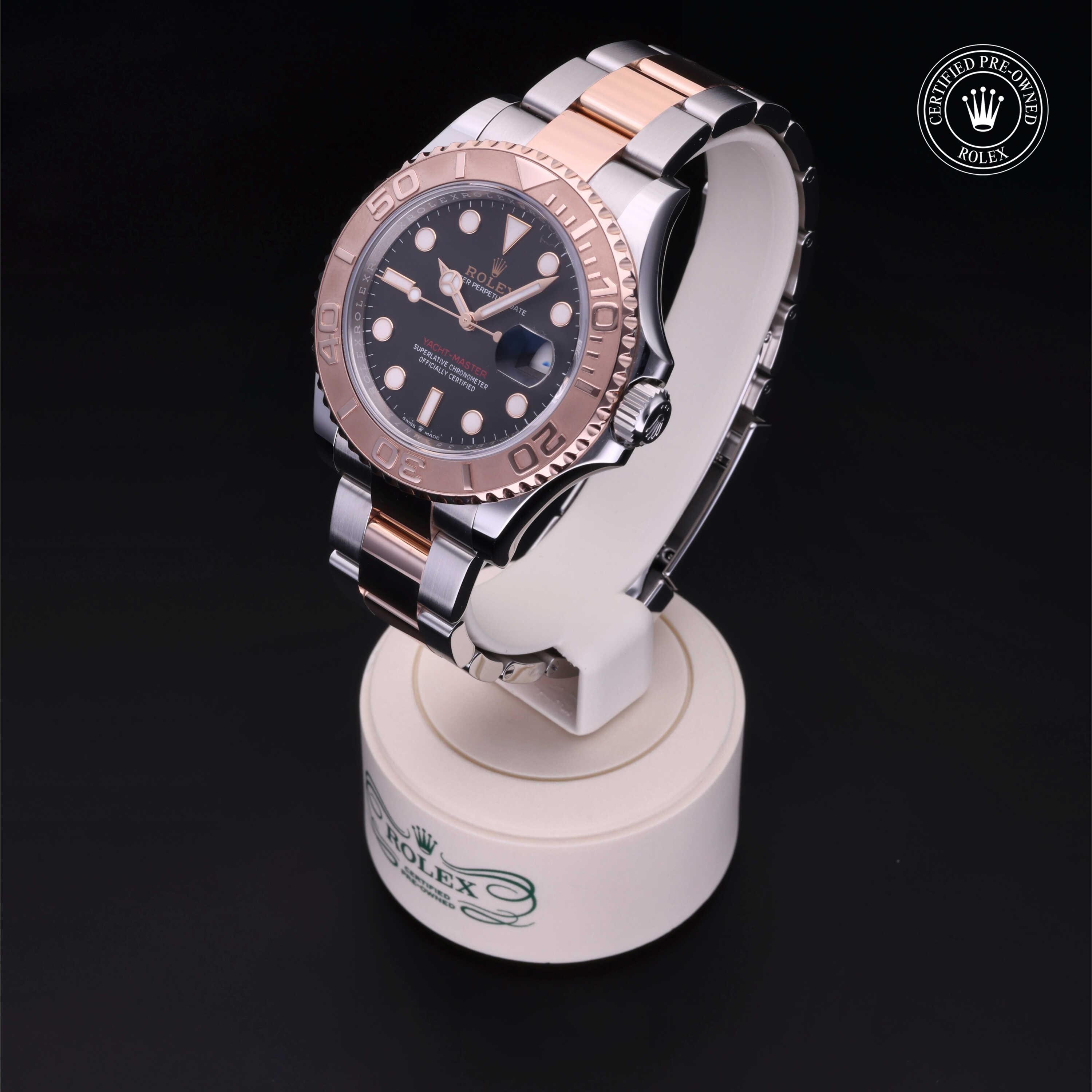 Rolex Certified Pre-owned Yacht-Master M126621-0002 front on black background