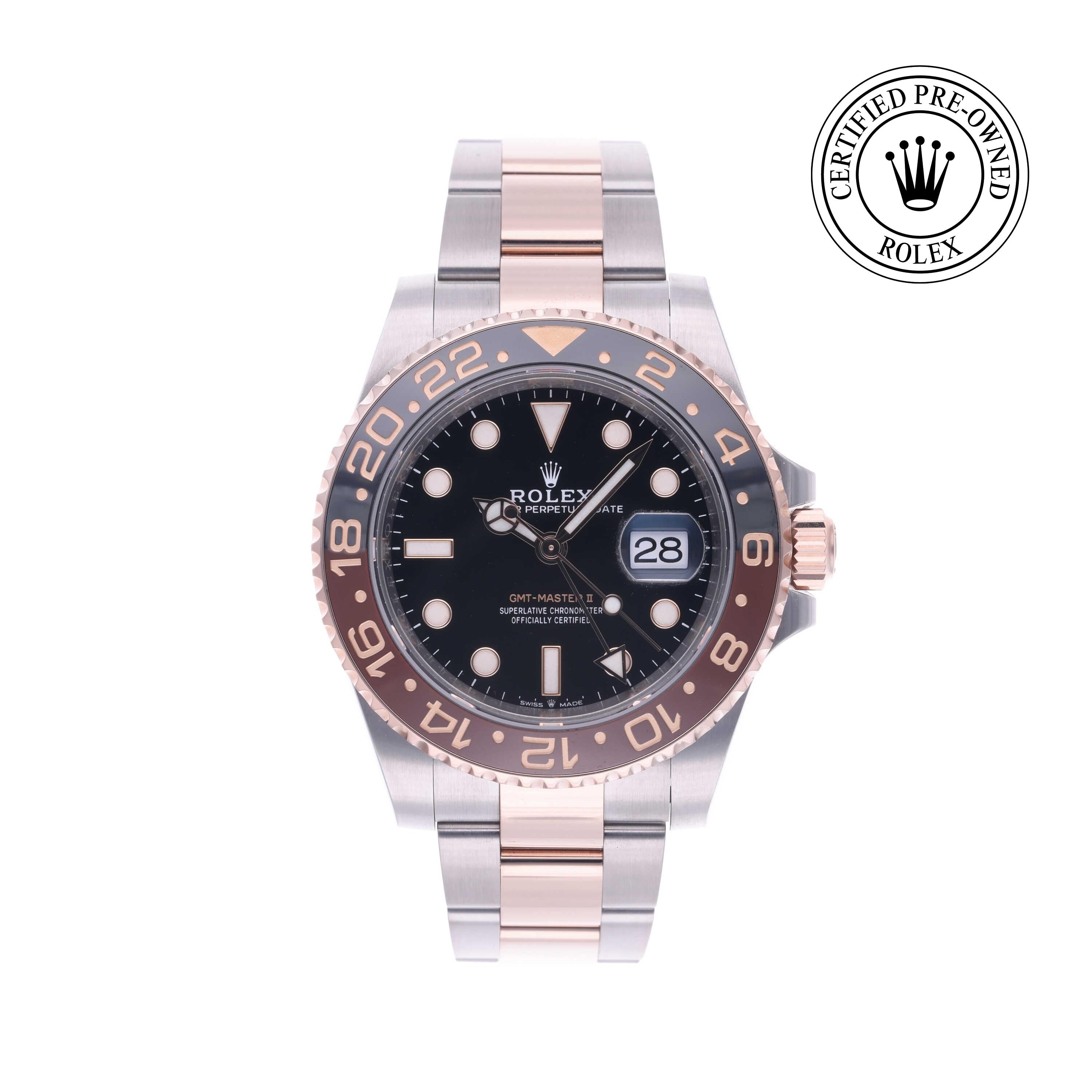 Rolex Certified Pre-owned GMT M126711CHNR-0002 front on white background