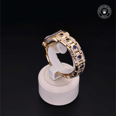 Rolex Certified Pre-owned Pearlmaster M80308SA-0003 front on black background