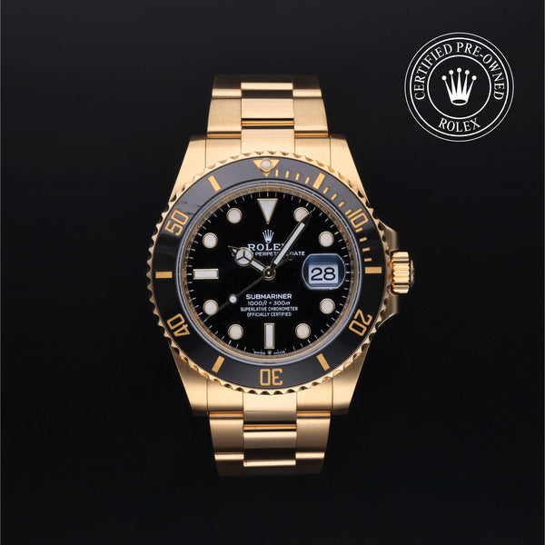 Rolex Certified Pre-owned Submariner M126618LN-0002 front on black background