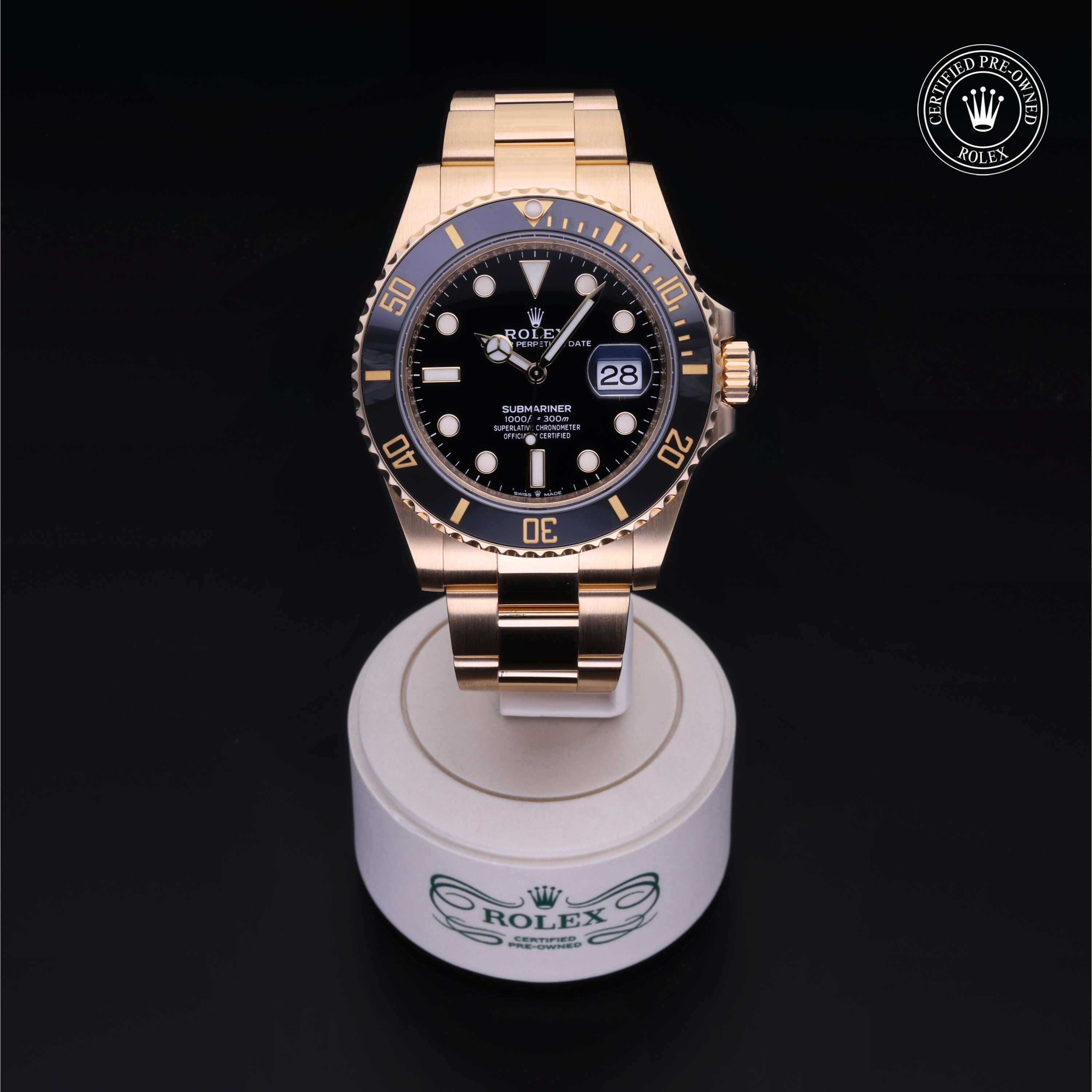 Rolex Certified Pre-owned Submariner M126618LN-0002 front on black background