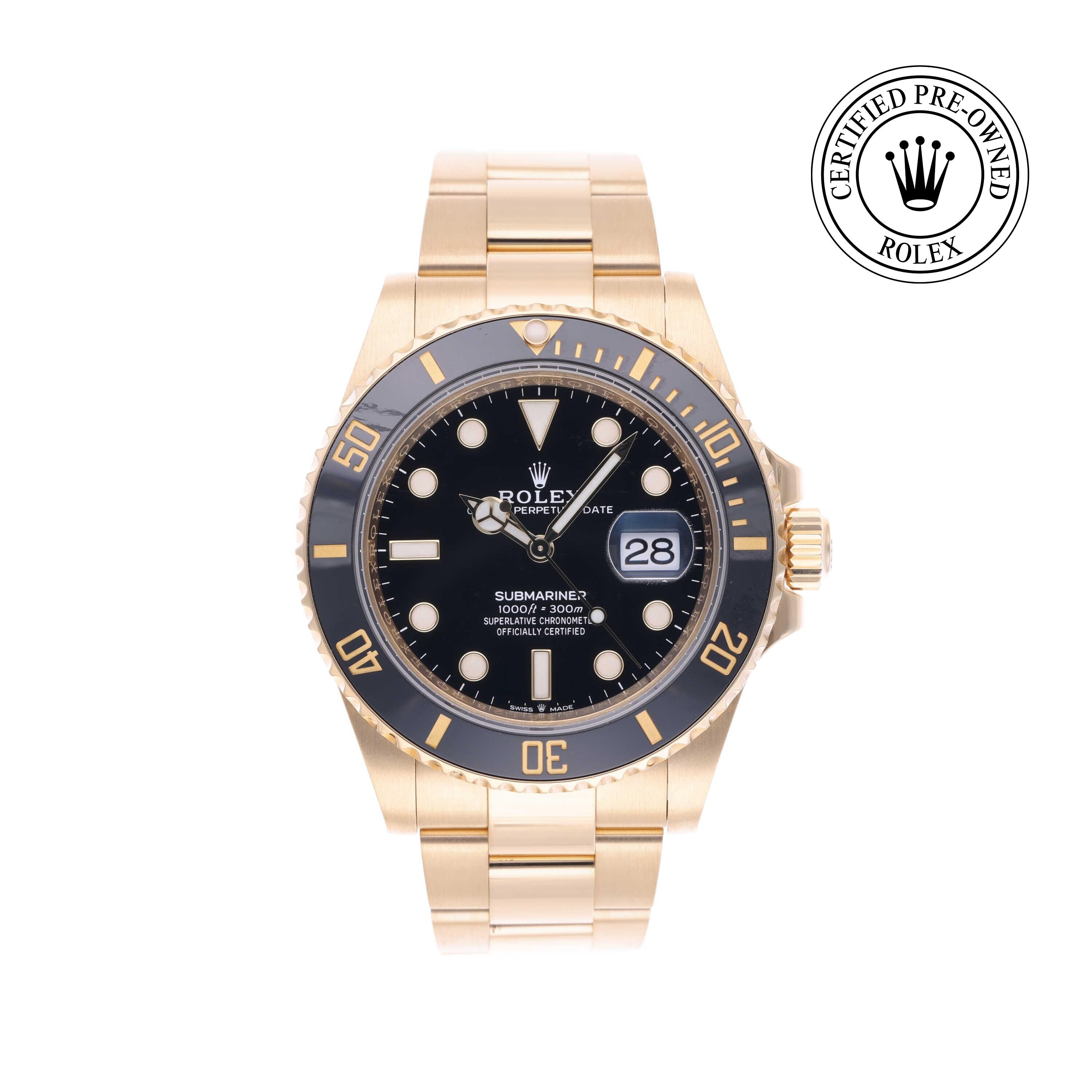 Rolex Certified Pre-owned Submariner M126618LN-0002 front on white background