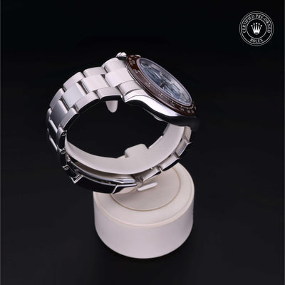 Rolex Certified Pre-owned Daytona M116506-0002 front on black background