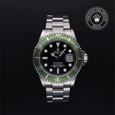 Rolex CPO Submariner M16610LV front on white background