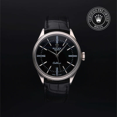 Rolex Certified Pre-owned Cellini M50509-0002 front on black background
