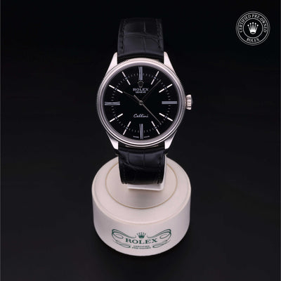 Rolex Certified Pre-owned Cellini M50509-0002 front on black background