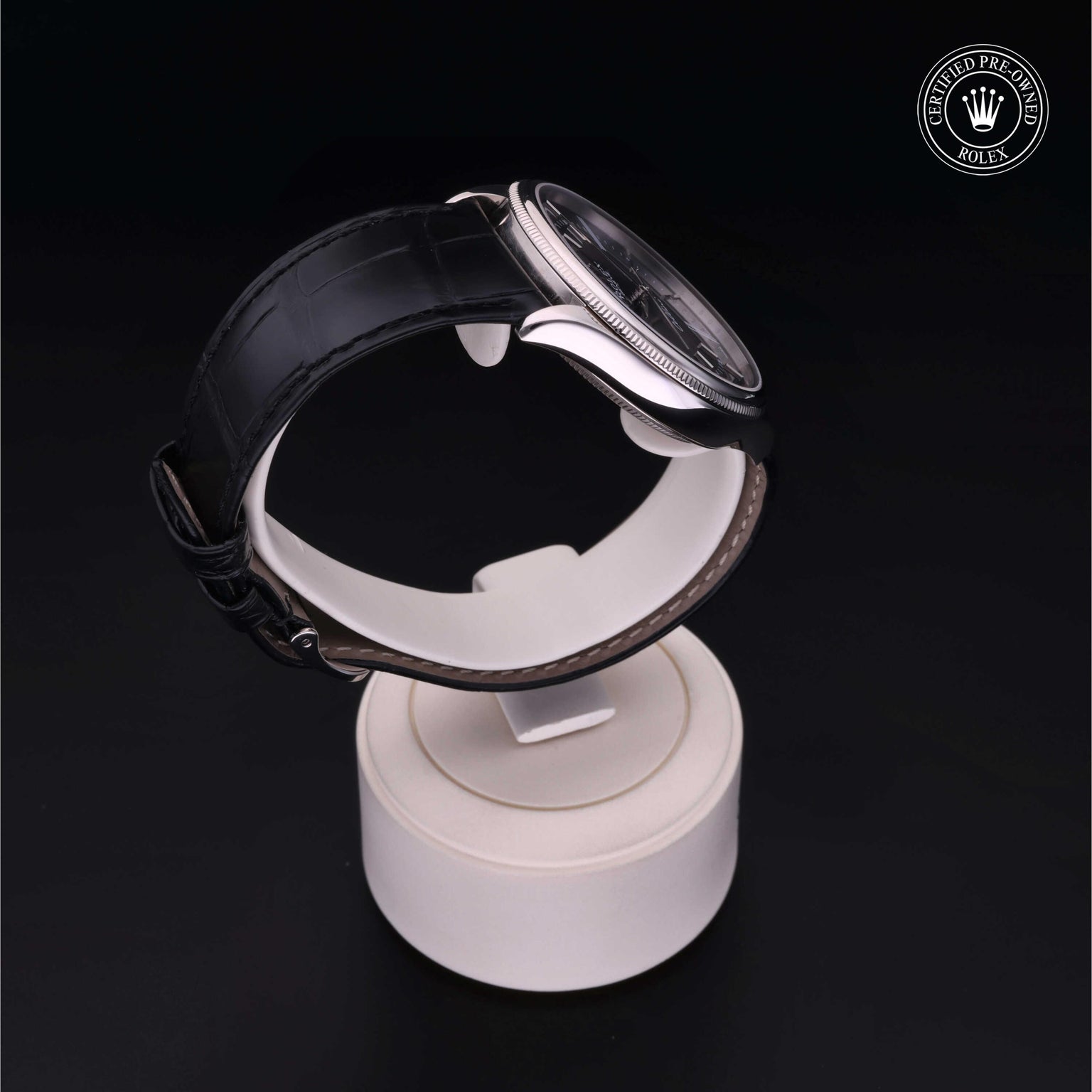 Rolex Certified Pre-owned Cellini M50509-0002 front on black background