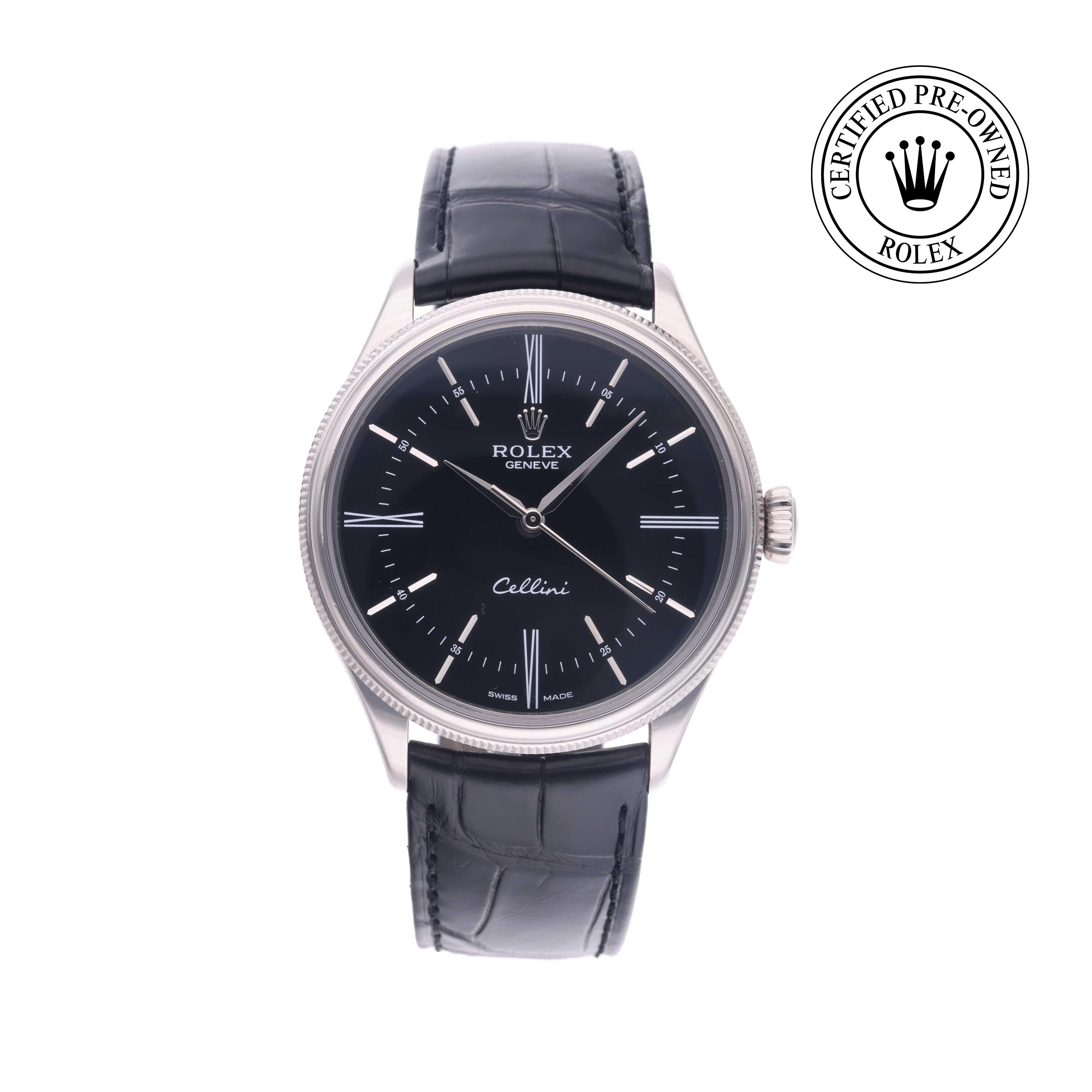 Rolex Certified Pre-owned Cellini M50509-0002 front on white background