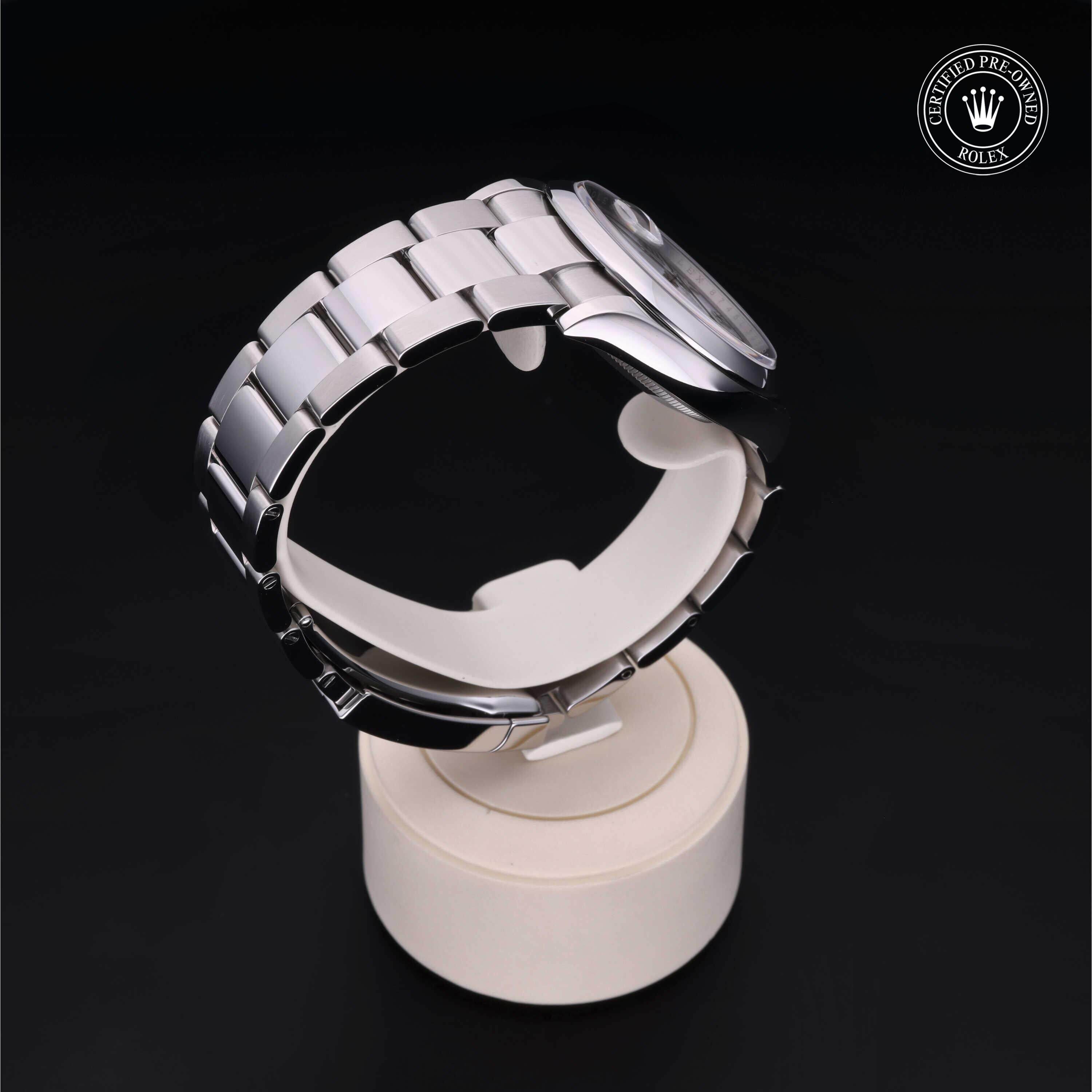 Rolex Certified Pre-owned Datejust M126200-0008 front on black background