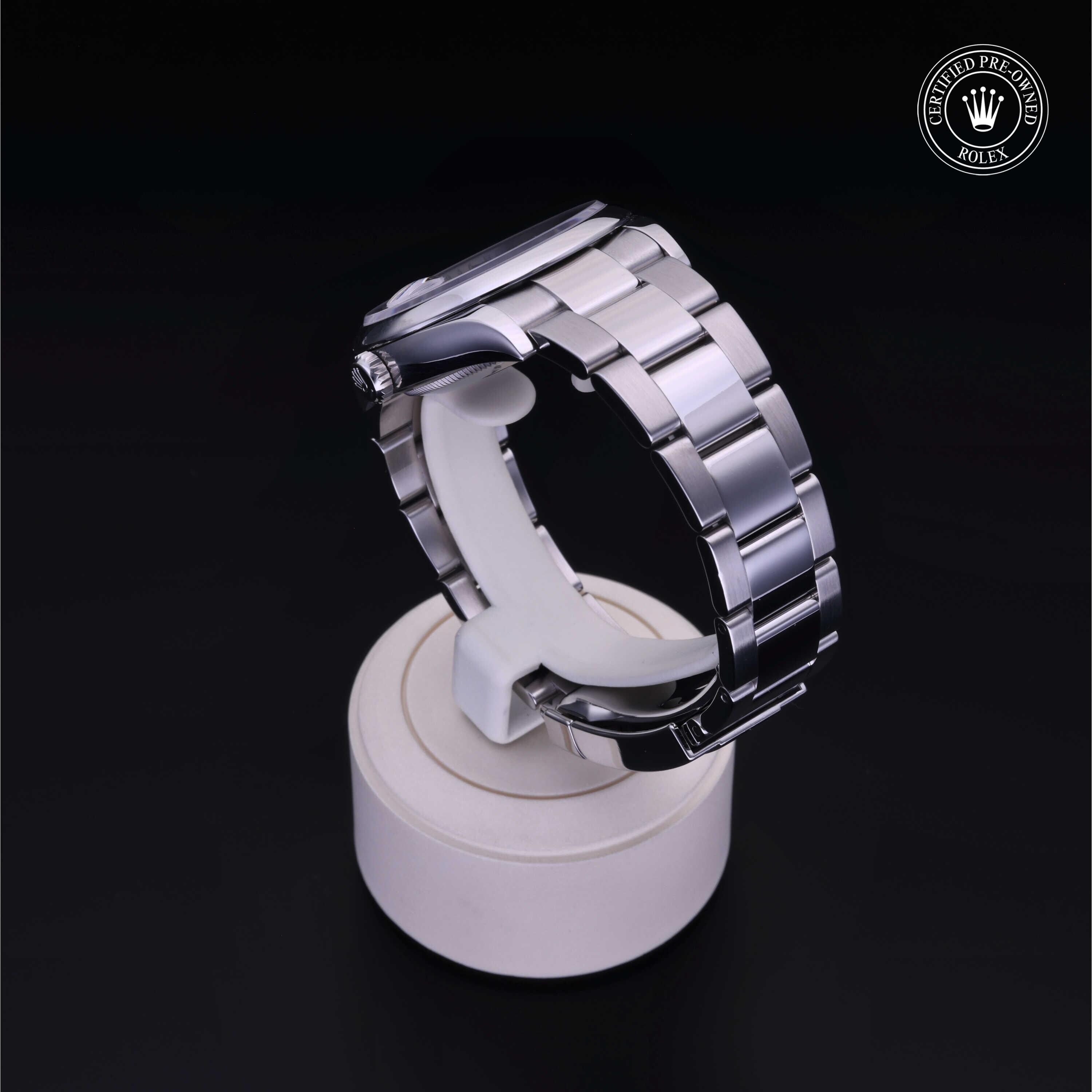 Rolex Certified Pre-owned Datejust M126200-0006 front on black background