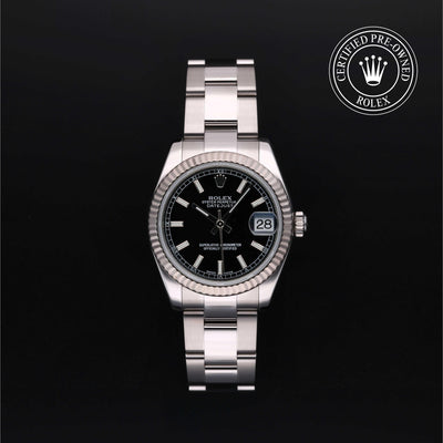 Rolex Certified Pre-owned Lady Datejust M178274-0014 front on black background