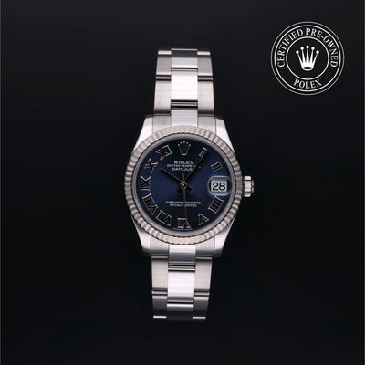 Rolex Certified Pre-owned Lady Datejust M278274-0033 front on black background