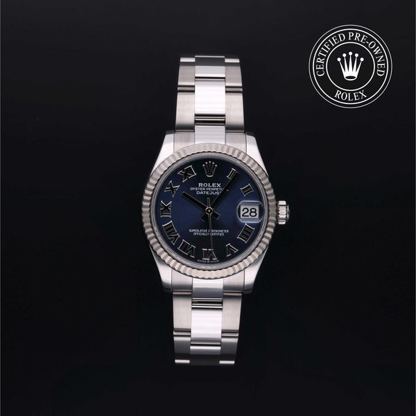 Rolex Certified Pre-owned Lady Datejust M278274-0033 front on black background