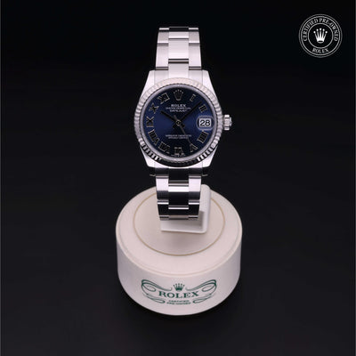 Rolex Certified Pre-owned Lady Datejust M278274-0033 front on black background