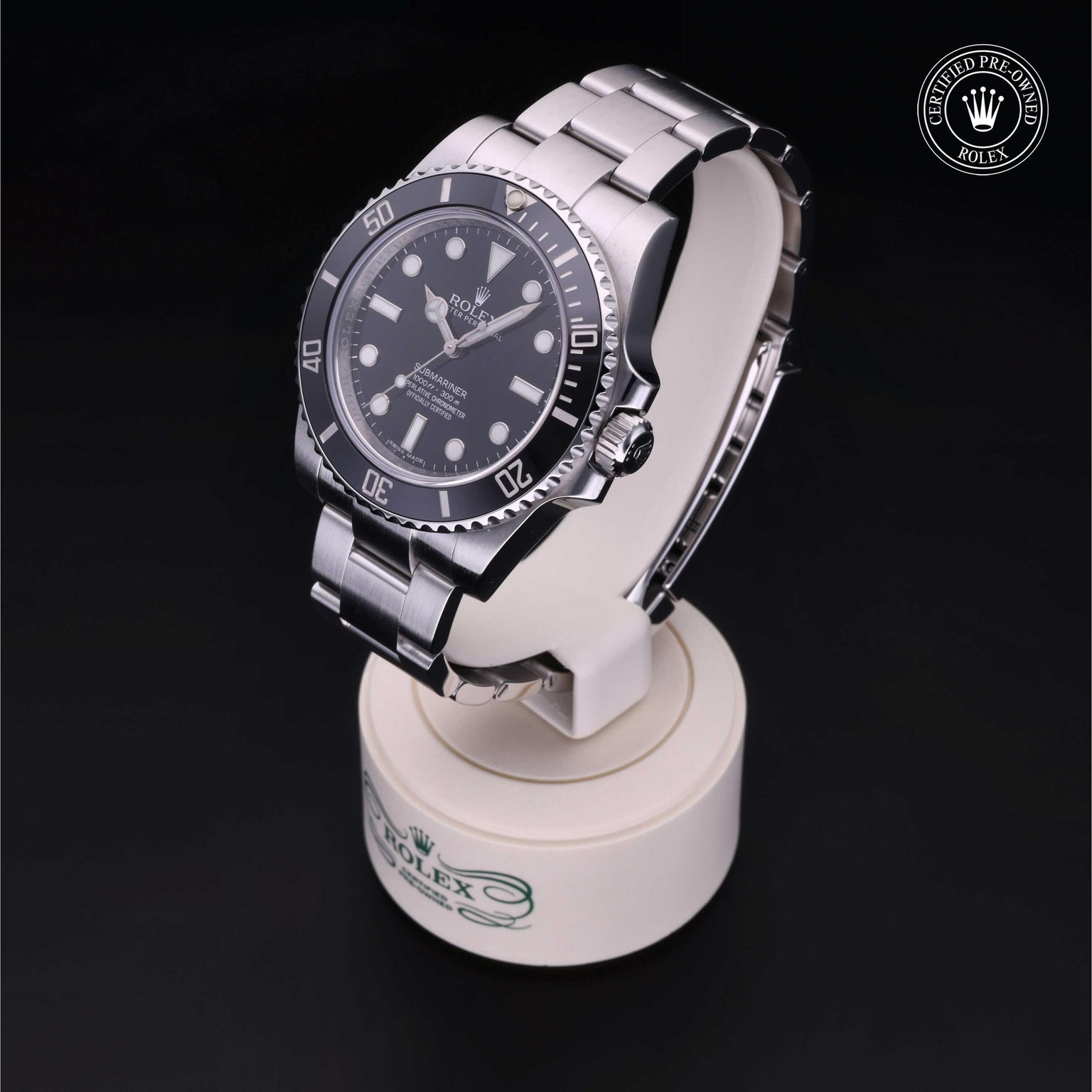Rolex Certified Pre-owned Submariner M114060-0002 front on black background