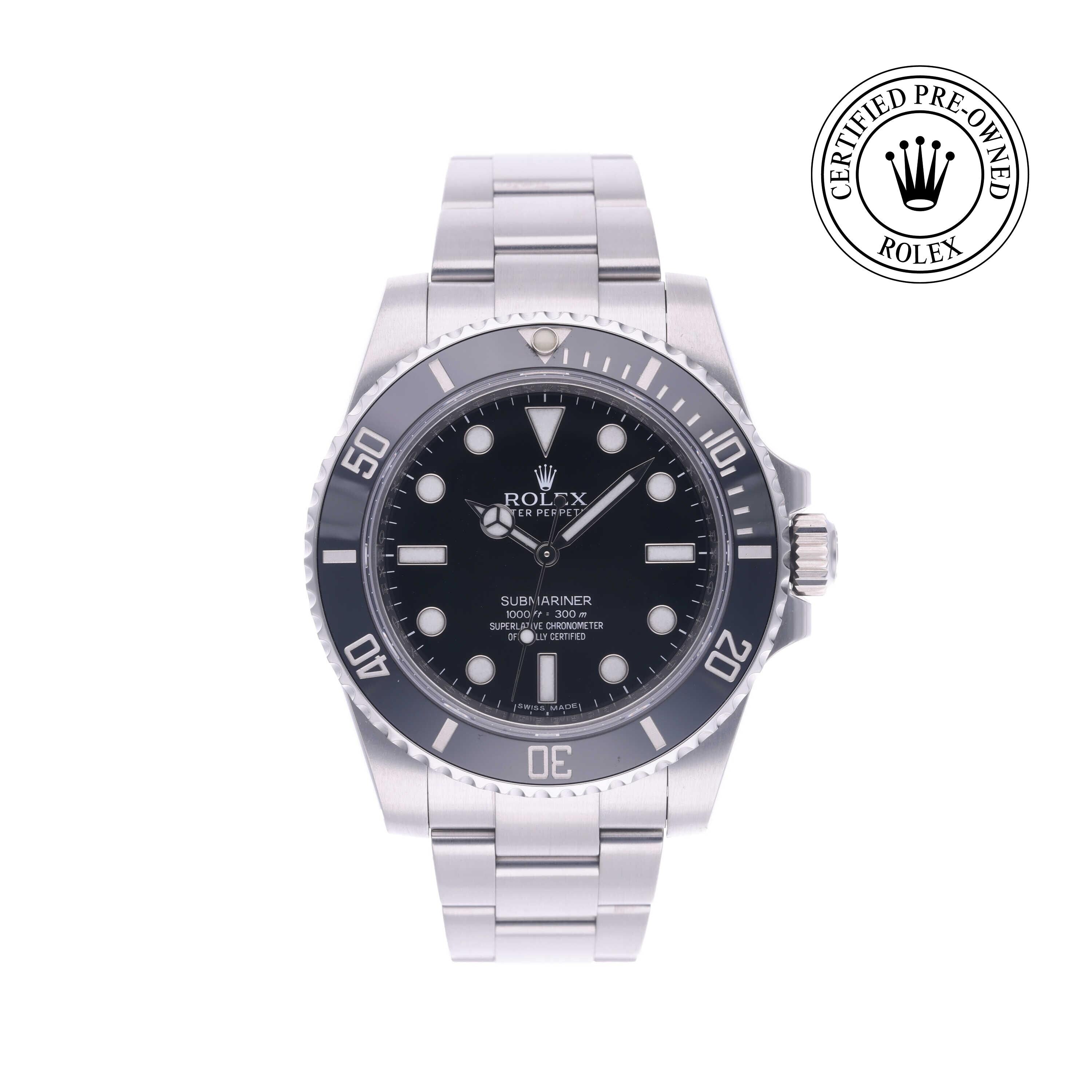 Rolex Certified Pre-owned Submariner M114060-0002 front on white background