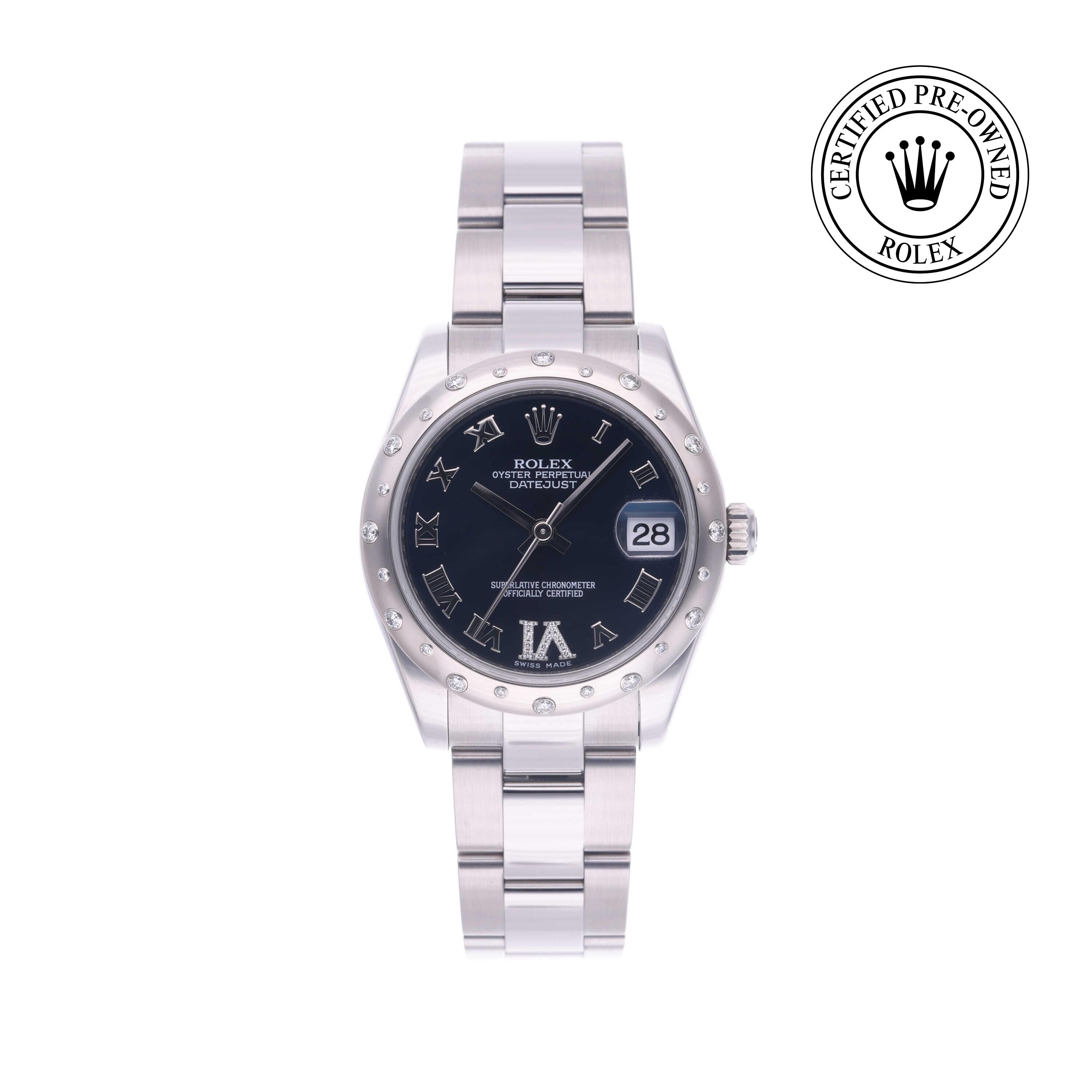 Rolex Certified Pre-owned Lady Datejust M178344-0002 front on white background