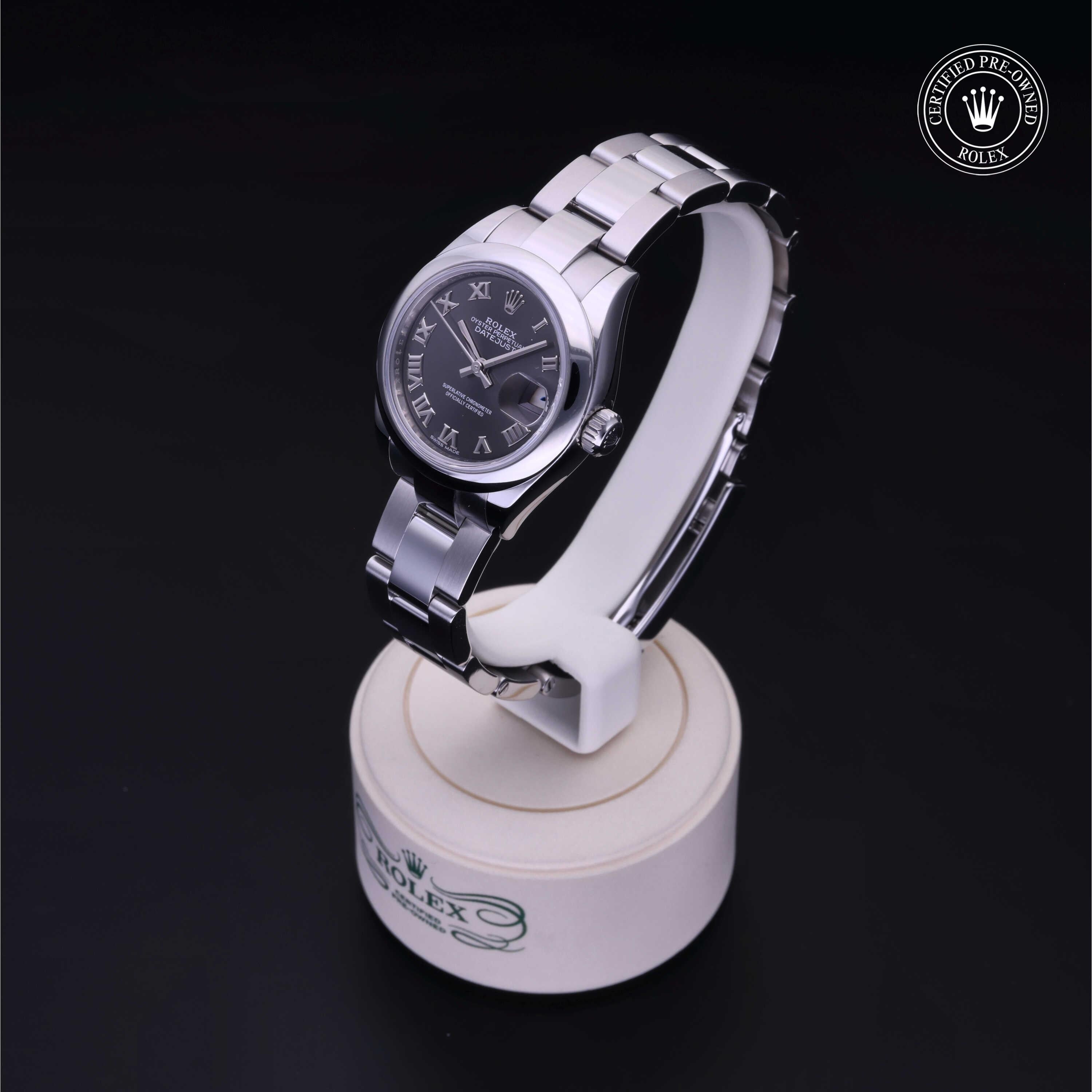 Rolex Certified Pre-owned Lady Datejust M279160-0012 front on black background