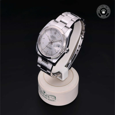 Rolex Certified Pre-owned Datejust M116234-0084 front on black background