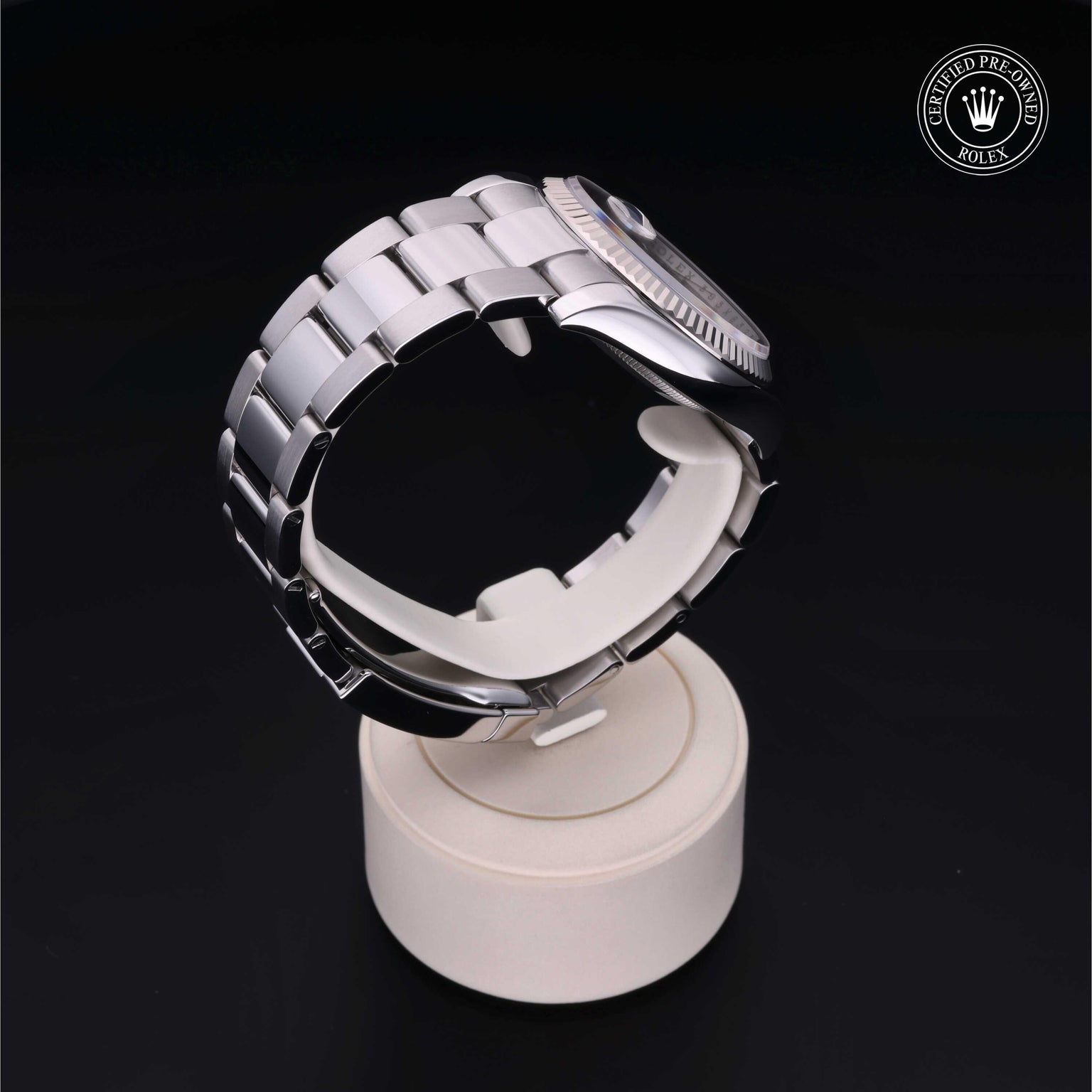 Rolex Certified Pre-owned Datejust M116234-0084 front on black background