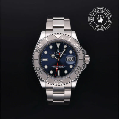 Rolex Certified Pre-owned Yacht-Master M116622-0001 front on black background