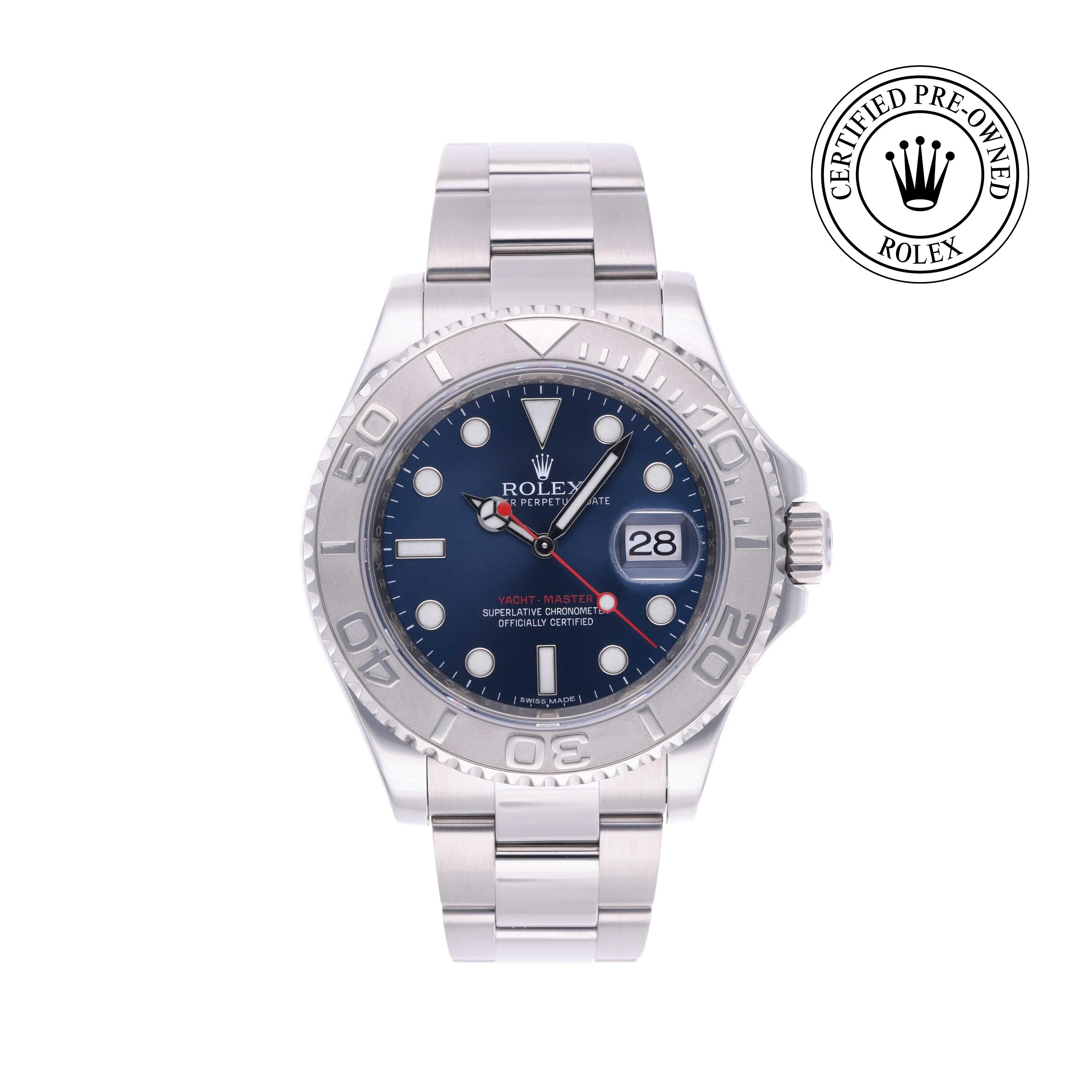 Rolex Certified Pre-owned Yacht-Master M116622-0001 front on white background