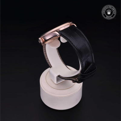 Rolex Certified Pre-owned Cellini M50505-0009 front on black background