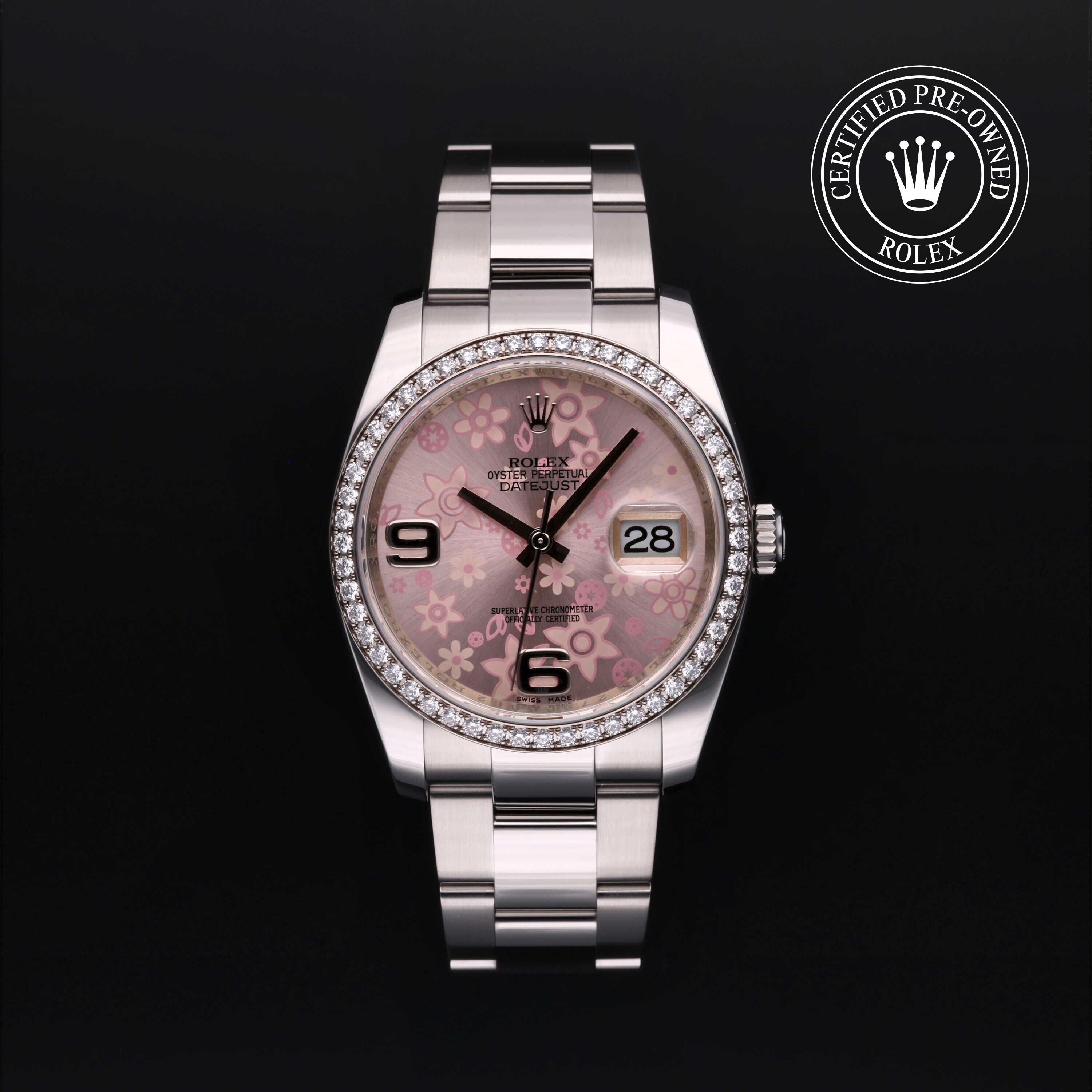 Rolex Certified Pre-owned Datejust M116244-0007 front on black background