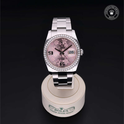 Rolex Certified Pre-owned Datejust M116244-0007 front on black background