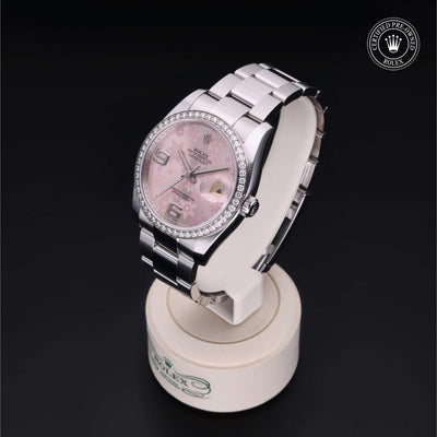 Rolex Certified Pre-owned Datejust M116244-0007 front on black background