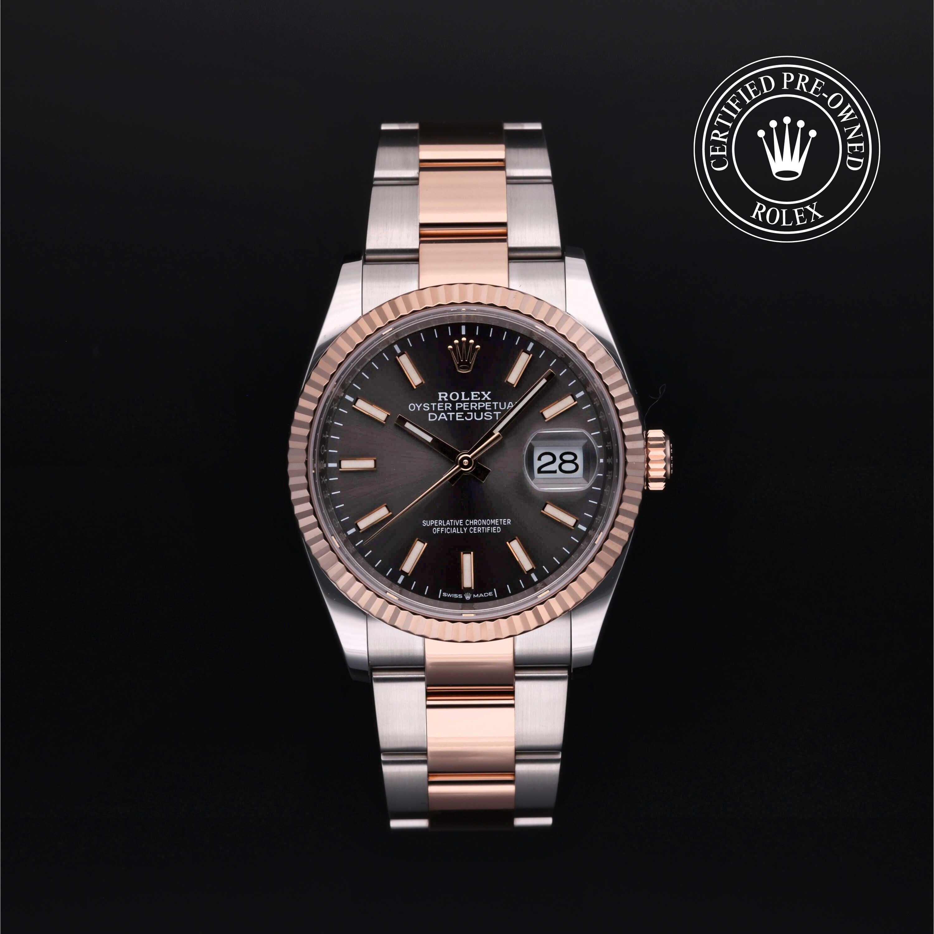Rolex Certified Pre-owned Datejust M126231-0014 front on black background