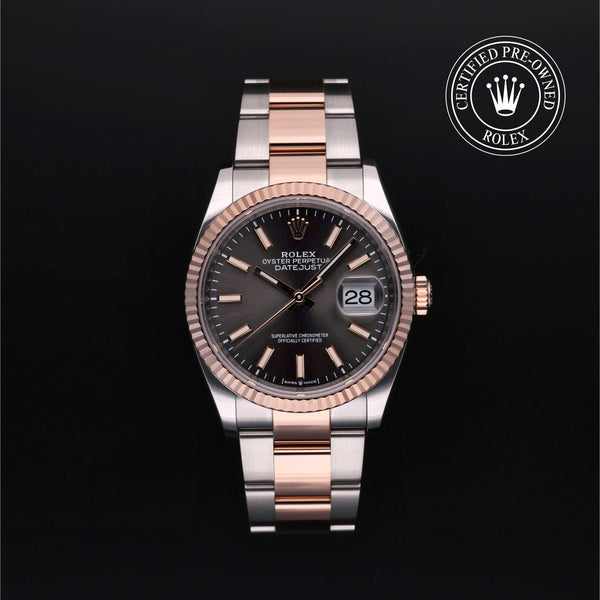 Rolex Certified Pre-owned Datejust M126231-0014 front on black background