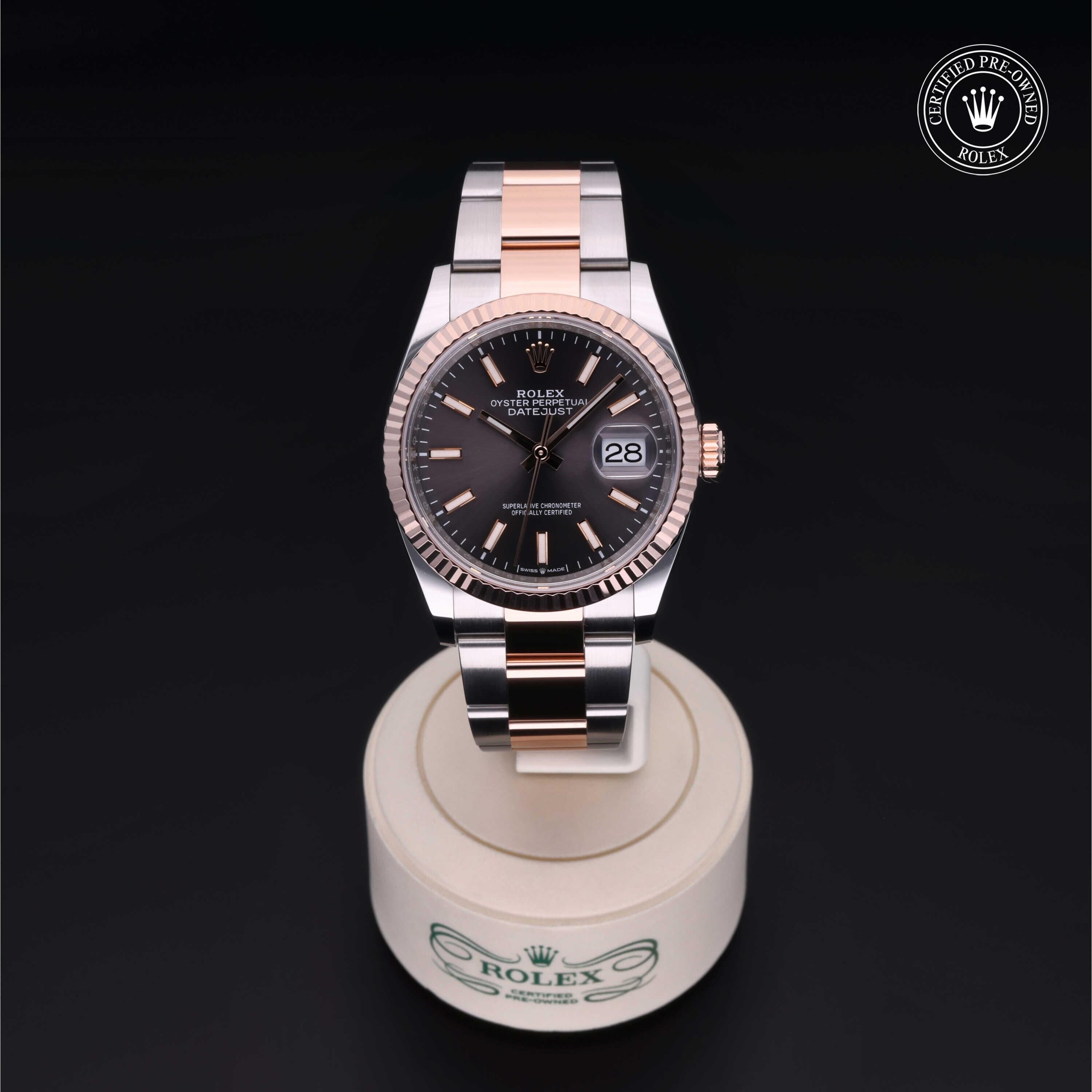 Rolex Certified Pre-owned Datejust M126231-0014 front on black background